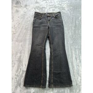 BDG Jean Womens Sz 29 Black Flared Leg Western Cowgirl Boho Whiskered Faded Surf